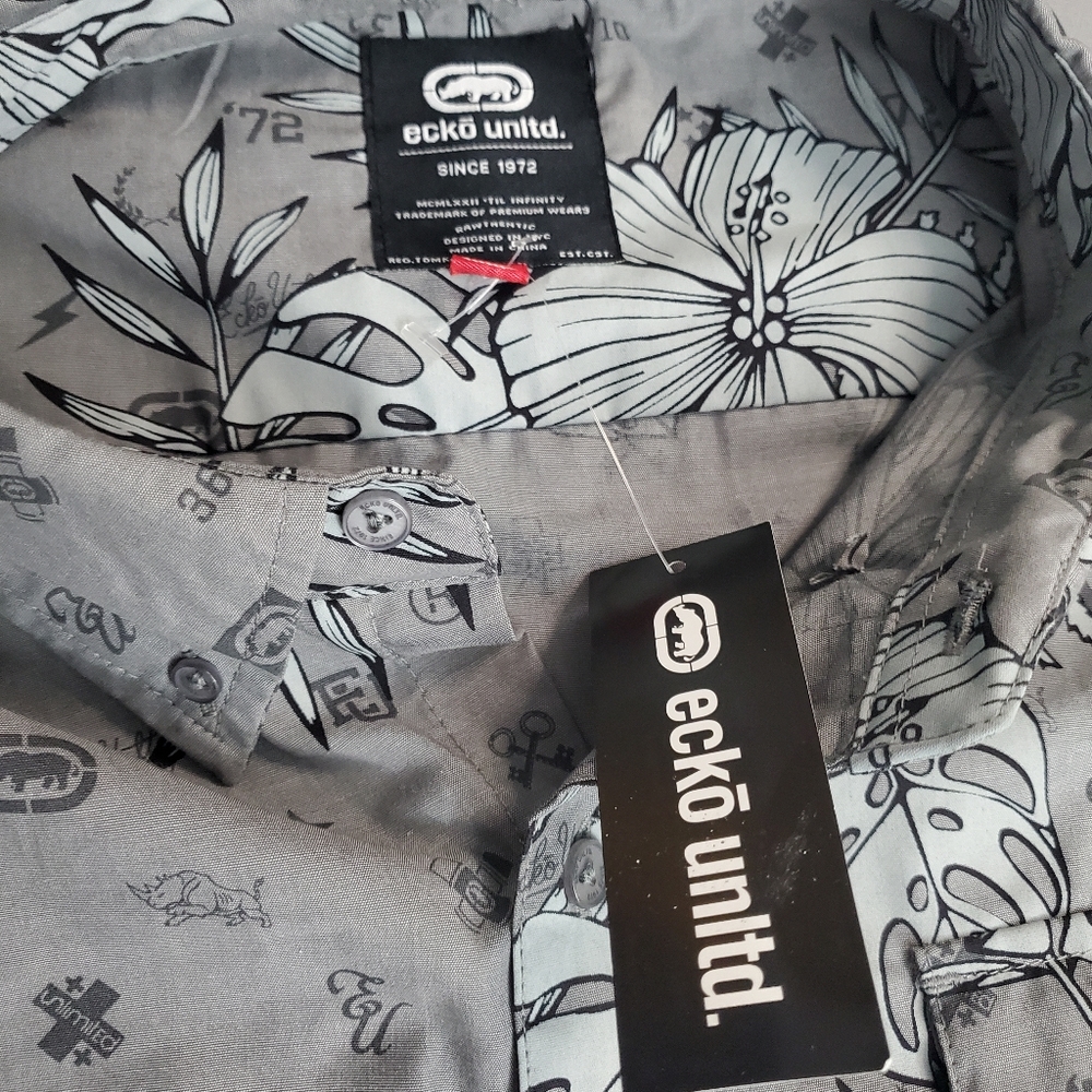 Ecko Unltd. 3XL Men's Button Up Gray With Tags